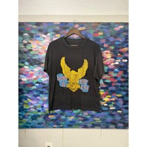 Vintage 80s Harley Davidson Born in the USA Eagle Graphic T Shirt boxy L thin